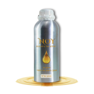 בקבוק שמן ארומטי בנפח 500 מ"ל עם תווית מעוצבת, מתאים למפיצי ריח לבית.